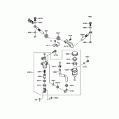 Схема узла: Задний тормозной цилиндр для Kawasaki KL650 KLR650