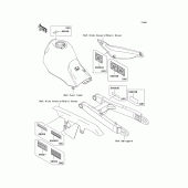 Схема вузла: Інформаційні наклейки для Kawasaki KL250 KL250 Super Sherpa