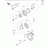Схема узла: Ступица заднего колеса для Kawasaki KL650 KLR650