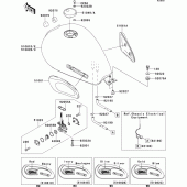 Схема вузла: Паливний бак для Kawasaki EJ650 W650