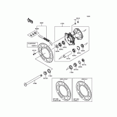 Схема вузла: Ступиця заднього колеса для Kawasaki KX250/ KX252 KX250F