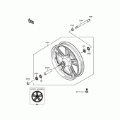 Схема вузла: Ступиця переднього колеса для Kawasaki EN650 Vulcan S SE