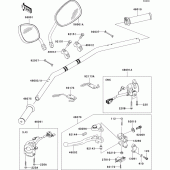 Схема вузла: Кермо & Пульт управління рульовим для Kawasaki EJ800 W800
