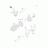 Схема вузла: Gear change drum/shift fork(s) для Kawasaki KX250/ KX252 KX250