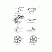 Схема узла: Наклейка(Зеленый)(HGFA) для Kawasaki BR125 Z125 Pro
