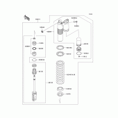 Схема узла: Задний амортизатор(ы) для Kawasaki KX450 KX450F