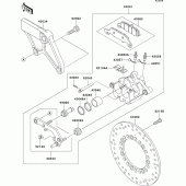 Схема вузла: Заднє гальмо для Kawasaki VN800 Vulcan 800 Drifter