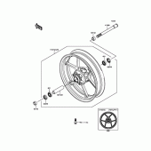 Схема вузла: Переднє колесо для Kawasaki EX400 Ninja 400R ABS