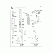 Схема вузла: Вилка передньої осі для Kawasaki KL250 KLR250