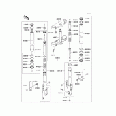 Схема узла: Вилка передней оси для Kawasaki VN1500 Vulcan 1500 Mean Streak