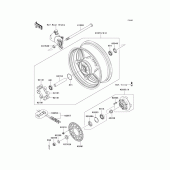 Схема вузла: Ступиця заднього колеса для Kawasaki ZR750 Z750
