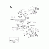 Схема узла: Задние боковые обтекатели & Защита цепи для Kawasaki ZX1400 Ninja ZX-14R