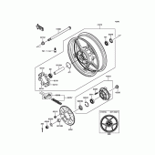 Схема вузла: Ступиця заднього колеса для Kawasaki ER650 ER-6N