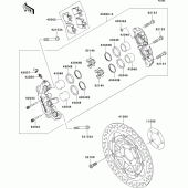 Схема вузла: Переднє гальмо для Kawasaki VN1600 VN1600 Mean Streak