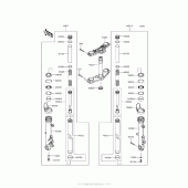 Схема вузла: Вилка передньої осі для Kawasaki EX650 Ninja 650