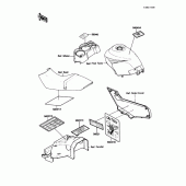 Схема вузла: Інформаційні наклейки для Kawasaki EX250 Ninja 250