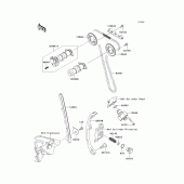 Схема вузла: Розподільний вал & Ланцюг ГРМ & Натягувач для Kawasaki KLX250 KLX250S