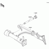 Схема узла: Задний рычаг (Маятник) для Kawasaki VN1500 VN1500 Drifter
