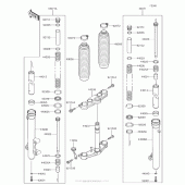 Схема вузла: Вилка передньої осі для Kawasaki KLX140 KLX140G