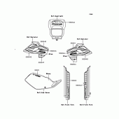 Схема вузла: Наклейки (blue; KLX250-J4) для Kawasaki KLX250 D-Tracker
