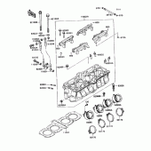 Схема вузла: Головка циліндра для Kawasaki ZX750 Ninja ZX-7