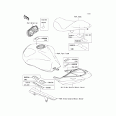 Схема вузла: Інформаційні наклейки для Kawasaki ZR750 Z750S