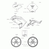 Схема узла: Наклейки (Зеленый; EEFA) для Kawasaki EX400 Ninja 400R