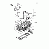 Схема вузла: Головка циліндра для Kawasaki ZX900 GPZ900R