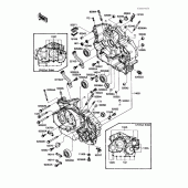 Схема узла: Картер двигателя (1/2) для Kawasaki VN1500 Vulcan 88
