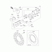 Схема вузла: Заднє гальмо для Kawasaki KX85 KX85-II