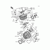 Схема вузла: Головка циліндра для Kawasaki VN400 Vulcan