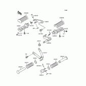Схема узла: Подножки для Kawasaki BJ250 Estrella Custom