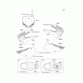 Схема вузла: Інформаційні наклейки (aaf/baf) для Kawasaki KX85 KX85-II