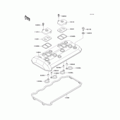 Схема вузла: Клапанна кришка Kawasaki ZX1100 ZZ-R1100