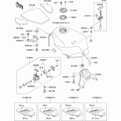 Схема узла: Топливный бак(1/2)(zx600-d2/d2a) для Kawasaki ZX600 ZZ-R600