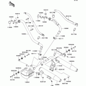 Схема вузла: Вихлопна система для Kawasaki VN1500 VN1500 Classic FI