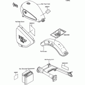 Схема вузла: Інформаційні наклейки для Kawasaki VN750 VN750 Twin