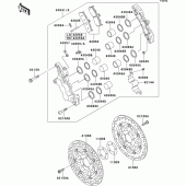 Схема вузла: Переднє гальмо для Kawasaki ZR1100 ZRX1100