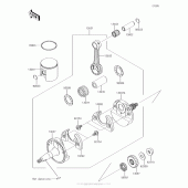 Схема узла: Коленвал/поршень(и) для Kawasaki KX100