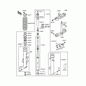 Схема вузла: Вилка передньої осі для Kawasaki KLE400