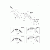 Схема вузла: Fenders(1/2)(vn1500-l2) для Kawasaki VN1500 Vulcan 1500 Nomad Fi