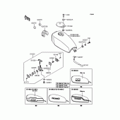 Схема вузла: Паливний бак для Kawasaki BJ250 250TR