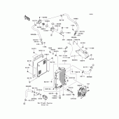 Схема вузла: Радіатор (1/2) для Kawasaki VN1600 Vulcan 1600 Mean Streak