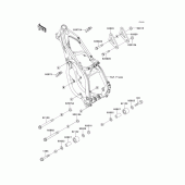 Схема узла: Крепление двигателя для Kawasaki KX250/ KX252 KX250