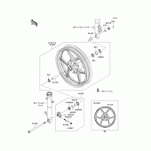 Схема вузла: Ступиця переднього колеса для Kawasaki EX250 Ninja 250R