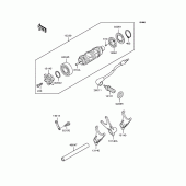 Схема вузла: Копірний вал & Вилки для Kawasaki VN400 Vulcan Drifter
