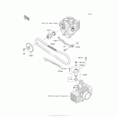 Схема вузла: Розподільний вал & Ланцюг ГРМ & Натягувач для Kawasaki AX125 Fury 125R