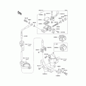 Схема узла: Передний тормозной цилиндр для Kawasaki KX100