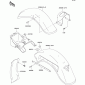 Схема вузла: Fenders(1/2)(vn800-b1-b3) для Kawasaki VN800 Vulcan 800 Classic
