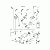 Схема вузла: Ignition switch/locks/reflectors для Kawasaki ZX600 Ninja ZX-6